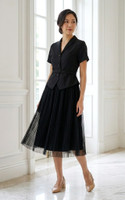 Tux Pleated Tulle Dress - Black