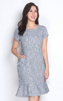 Tweed Mermaid Dress - Navy