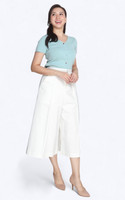 V-Neck Knit Top - Mint