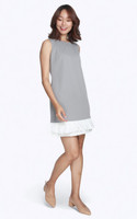 Chiffon Hem Work Dress - Grey