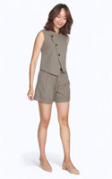 Cuffed Smart Shorts - Taupe