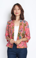 Heritage Orchid Batik Kimono Jacket - Peach Pink