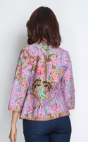 Heritage Orchid Batik Kimono Jacket - Purple