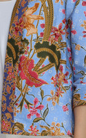 Heritage Orchid Batik Kimono Jacket - Blue
