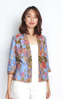 Heritage Orchid Batik Kimono Jacket - Blue
