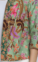 Heritage Orchid Batik Kimono Jacket - Jade