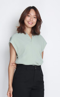V-Neck Blouse - Mint