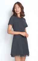 Jenelle Organza Hem Work Dress - Grey