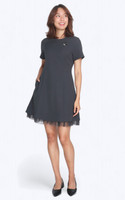  Organza Hem Work Dress - Grey