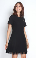 Organza Hem Work Dress - Black