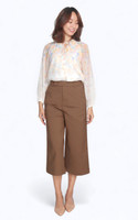 Cascading Floral Chiffon Top - Apricot