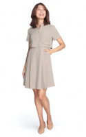 Dual Layer Zipper Dress - Taupe