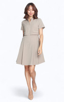 Dual Layer Zipper Dress - Taupe