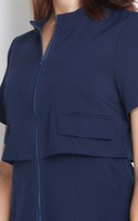 Dual Layer Zipper Dress - Navy