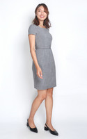 Square Neck Pencil Dress - Heather Grey