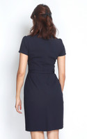 Square Neck Pencil Dress - Navy