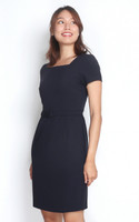 Square Neck Pencil Dress - Navy