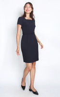 Square Neck Pencil Dress - Navy