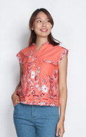 Batik Button Up Shirt - Peach