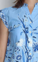 Batik Button Up Shirt - Blue