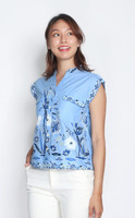 Batik Button Up Shirt - Blue