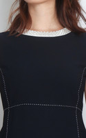 Pearl Neckline Work Dress