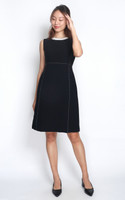 Pearl Neckline Work Dress