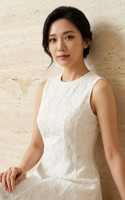 Lace Flare Dress - White