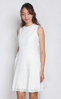 Lace Flare Dress - White