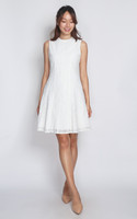 Lace Flare Dress - White
