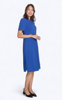 Chain Side Pleats Work Dress - Cobalt