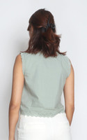 Ladder Trim Top - Sage