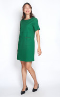 Elara Chain Trim Shift Dress - Green Elara Chain Trim Shift Dress - Green
