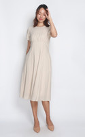 Mia Empire Waist Linen Dress - Cream Mia Empire Waist Linen Dress - Cream