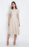 Mia Empire Waist Linen Dress - Cream Mia Empire Waist Linen Dress - Cream