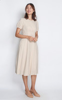 Mia Empire Waist Linen Dress - Cream Mia Empire Waist Linen Dress - Cream