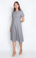 Mia Empire Waist Linen Dress - Grey Mia Empire Waist Linen Dress - Grey