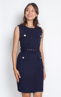 Madison Pockets Pencil Dress - Navy