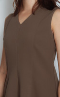 Lena V-Neck Flare Dress - Cocoa