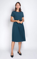 Ada Pleated Dress - Teal