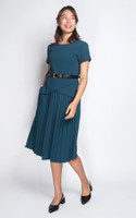 Ada Pleated Dress - Teal