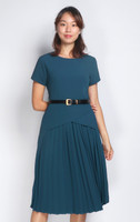 Ada Pleated Dress - Teal