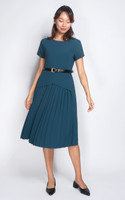 Ada Pleated Dress - Teal
