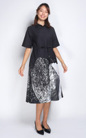 Chantelle Abstract Drawstring Dress - Black