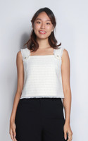Jennie Tweed Top - Milky White