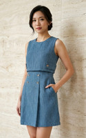 Ayla Dual Layer Dress - Blue