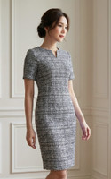 Sezane Tweed Pencil Dress - Black