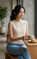 Lilia Crochet Top - Cream