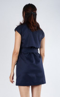 Eve Button Trench Dress - Navy