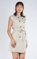 Eve Button Trench Dress - Khaki